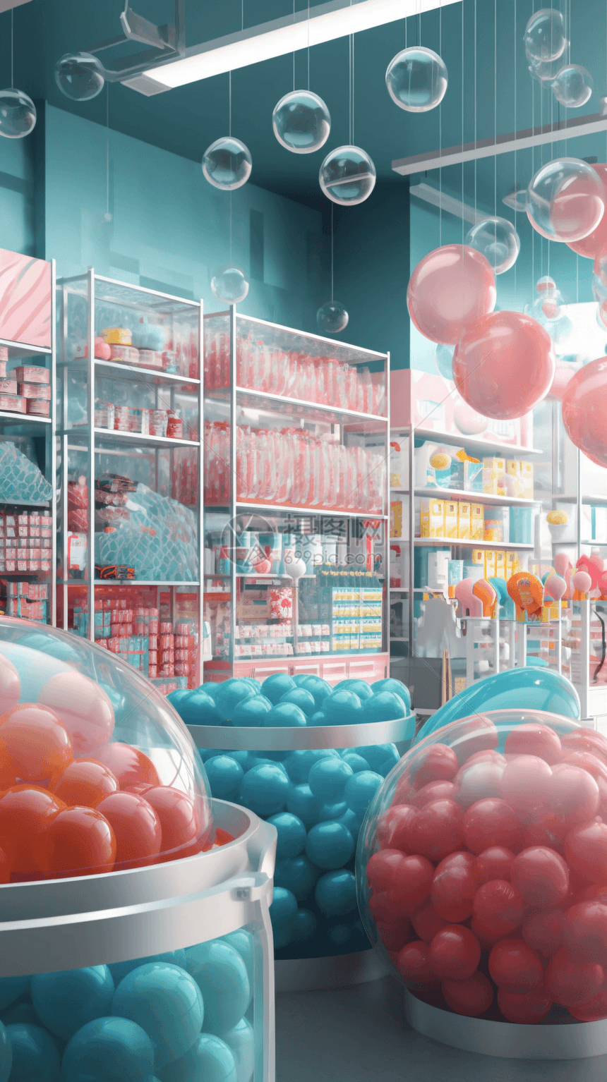 Bubble Mart商店3D设计图图片