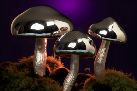 金属材质的蘑菇设计图图片