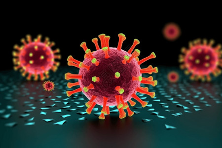 冠状病毒3d渲染插图背景图片