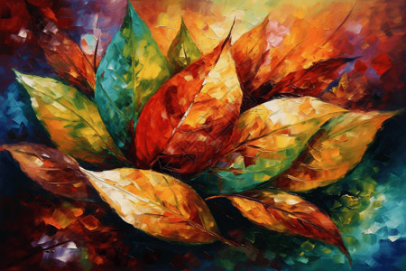 色彩缤纷的秋叶背景图片