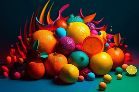 一堆橘子彩色的水果设计图片