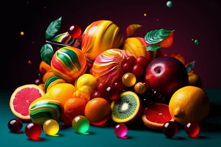 鲜艳的水果背景图片