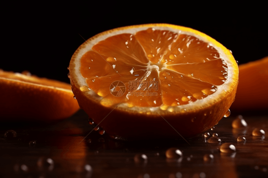 多汁的橙片图片
