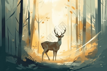 麋鹿的插图背景图片