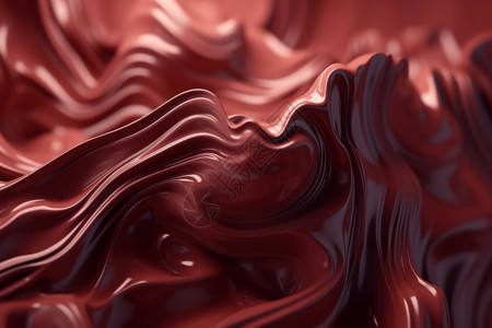 红色抽象3D流体图案图片