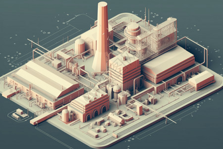 发电厂的涡轮机插图图片