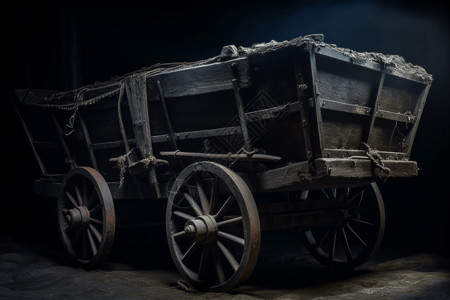 老式煤矿车背景