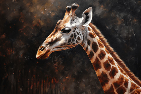 长颈鹿的插图背景图片