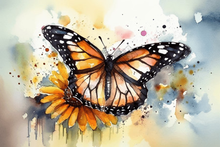 彩色蝴蝶的插画背景图片