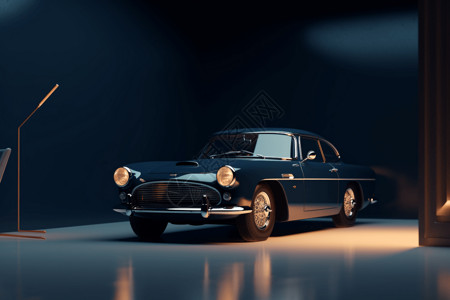 时尚造型宣传单复古汽车的3D模型设计图片