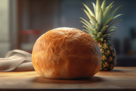 新鲜菠萝面包图片