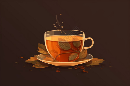 凉茶的插图背景图片