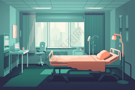 医院病房的平面插图背景图片