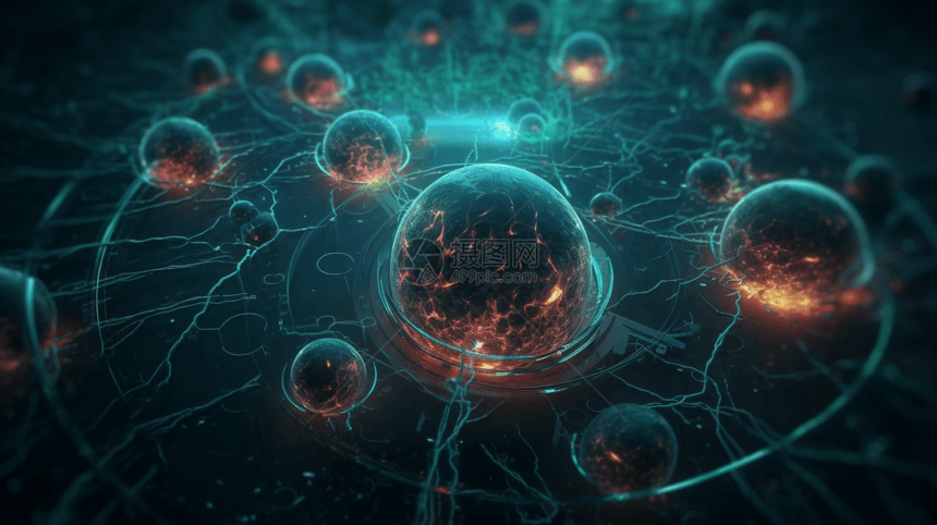 干细胞的3D概念渲染图图片