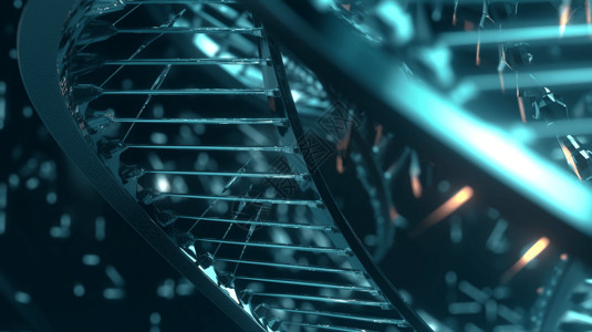 DNA双螺旋3D渲染图背景图片