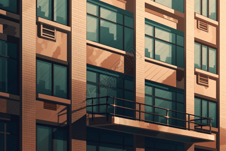 建筑物表面饰面的卡通插图背景图片