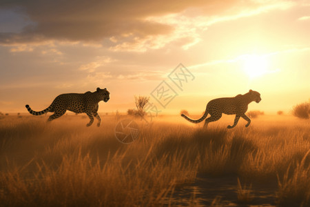 猎豹在奔跑背景图片