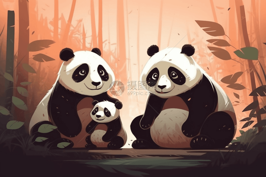 可爱的卡通国宝熊猫图片