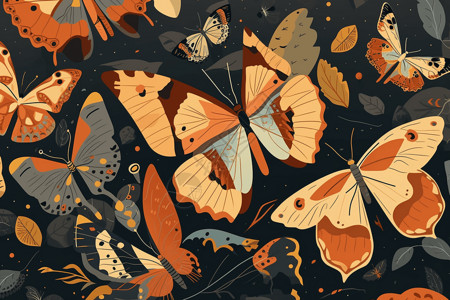 美丽的蝴蝶标本背景图片