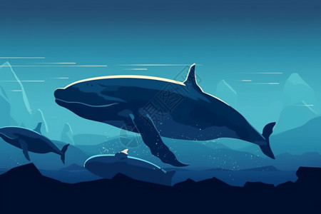 游泳的鲸鱼群图片