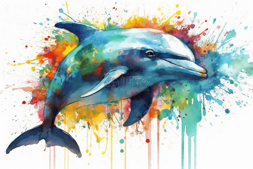 彩色的海豚图片