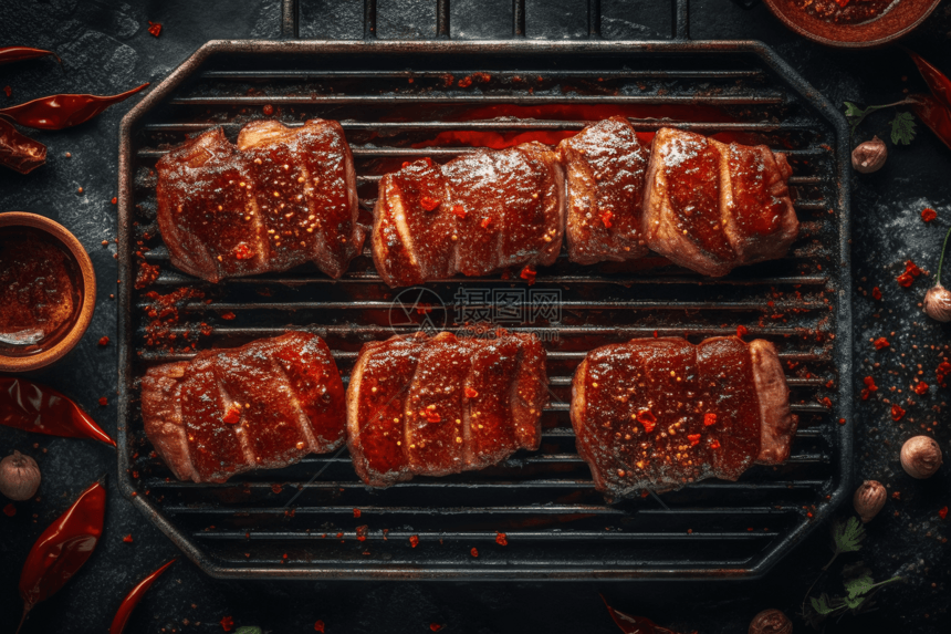 美味的烧烤猪肉图片