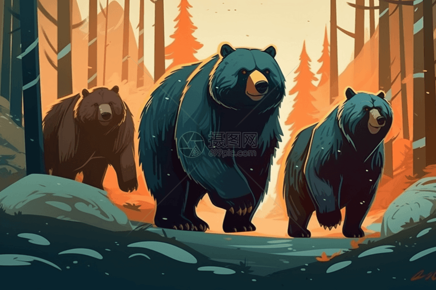 森林里强壮的熊图片