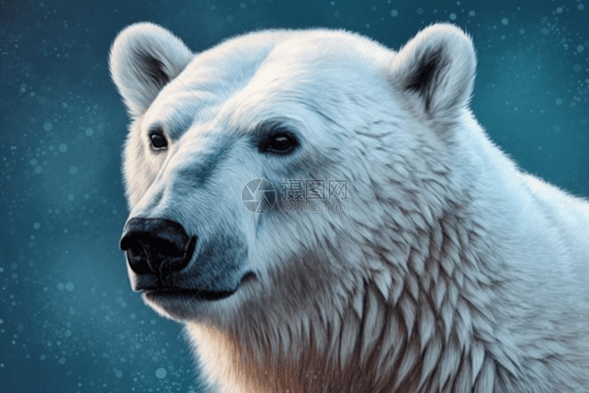 北极熊头部图片