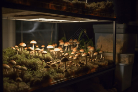 真菌蘑菇培育插画