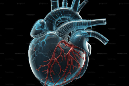 人类心脏的3D创意模型概念图图片