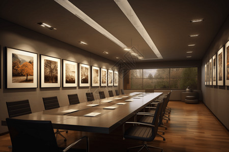 企业会议室3D设计图图片