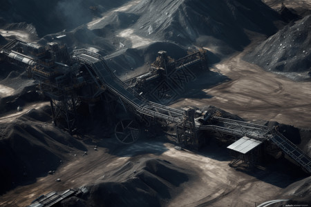 阜新大矿坑机械化的煤矿厂背景
