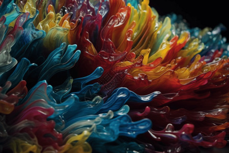 彩色渐变装饰3D珊瑚抽象立体肌理模型设计图片
