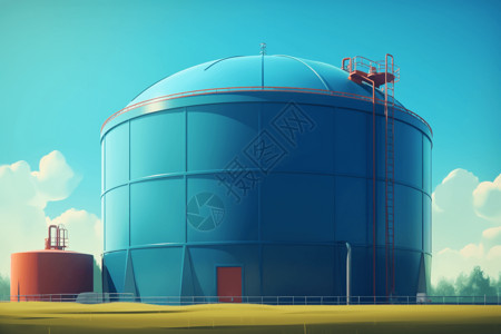 氢能源储藏罐插画背景图片