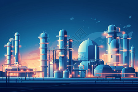 氢能源工厂插画背景图片