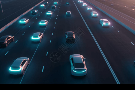 自动驾驶汽车在高速公路上图片