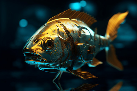 未来的机器鱼背景图片