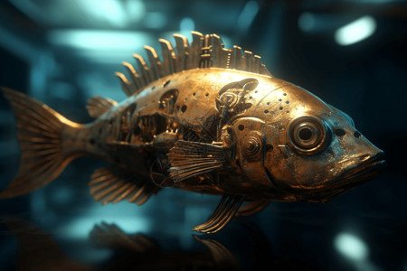 黄金扇尾鱼机器鱼的零件设计图片