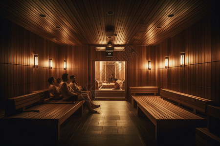 桑拿浴室3D设计图背景图片