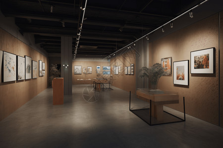 画廊展览空间的内部设计背景图片