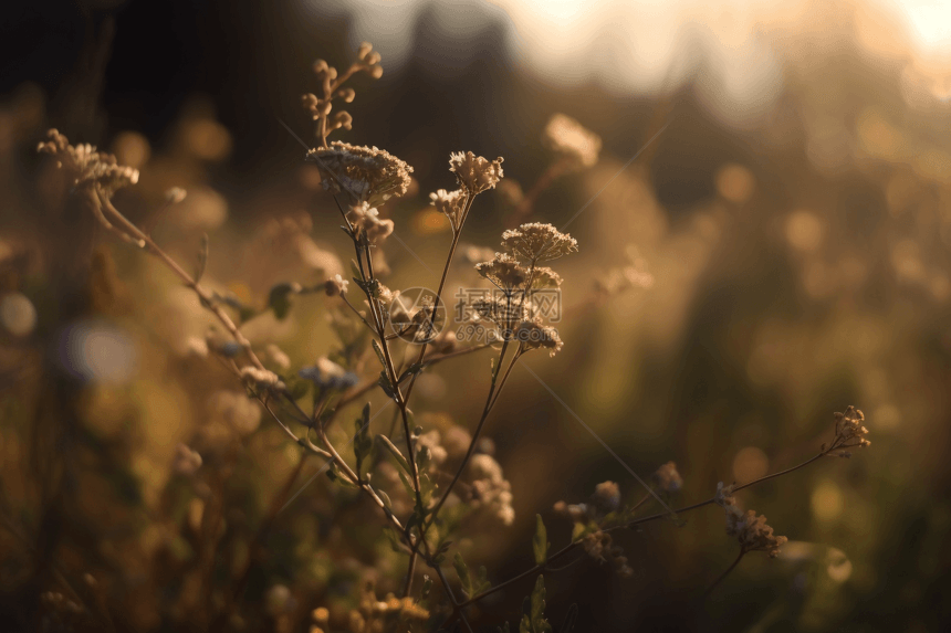 模糊的乡村背景的鲜花图片