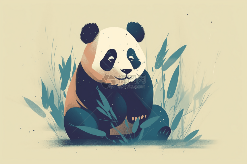 吃竹子的大熊猫图片