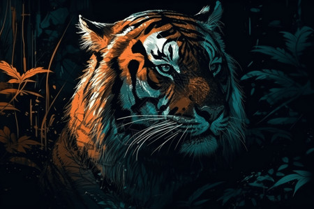 只强大的老虎背景图片