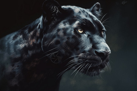 凶猛的黑豹背景图片