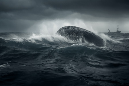 海面上的鲸鱼图片