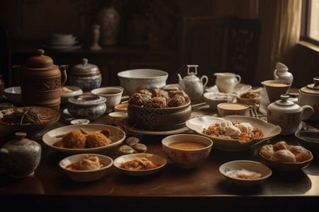 中式中餐背景图片