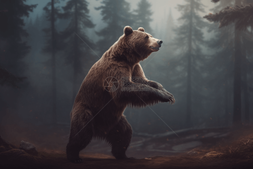 丛林中强壮的熊图片