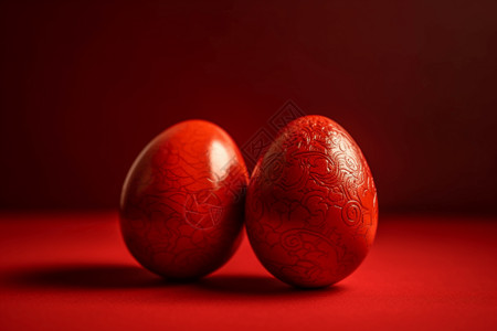红色喜庆的鸡蛋背景图片