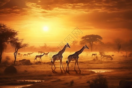非洲大草原背景图片