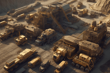 矿场货车运输背景图片